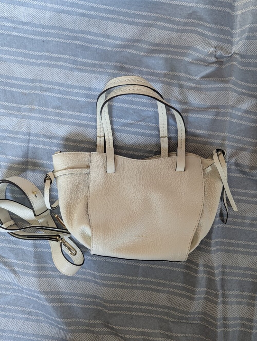 Loristella Women's Italian Cream Leather Tote Bag